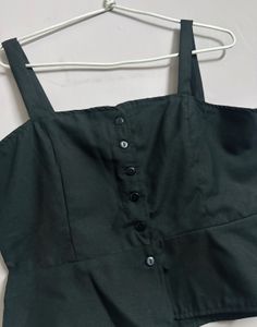 Chic Black Button-Down Peplum Tank