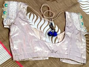 Wedding Saree With Golden Blouse