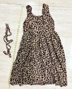 Animal Print Mid Knee Length Dress