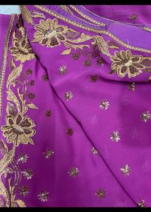 Magenta Saree Without Blouse
