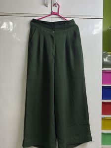 Elegant Olive Green Wide Leg Pants