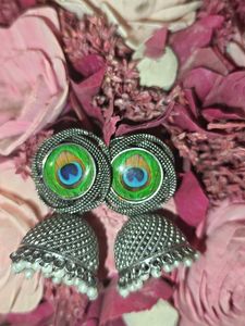 Peacock Jhumka Earrings