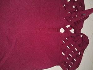 Set Of 3 Tos Burgundy, White Floral,white