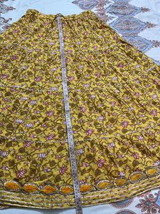 Floral Print Yellow Ethnic Skirt