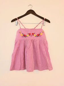 Strappy Embroidered Top