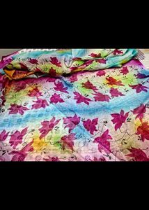 Floral Print Jute Saree