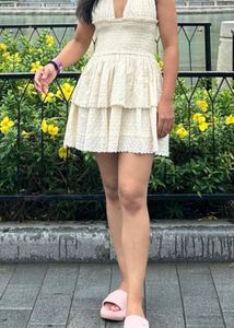 White Halter Neck Dress – XS, Worn Once