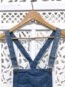 Imported Ice Denim Overall Dress B