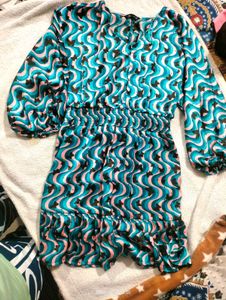 Retro Print Mini Dress Top