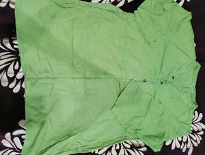 short olive green kurta 3/4 sleeve