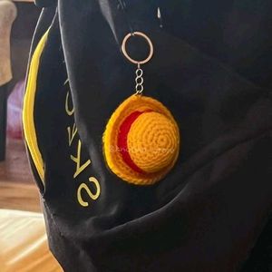 HANDMADE One Piece Luffy Hat Keychain