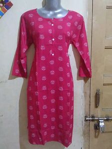 Pink Color Printed Kurti