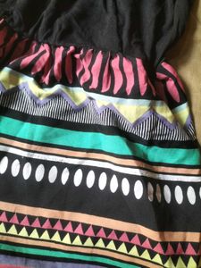 strapless tribal print dress