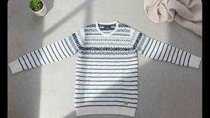 Striped Knit Pullover Sweater LIKE NEW .