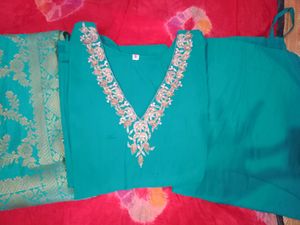 V Neck Trending Kurta Plazo Pant With Dupatta