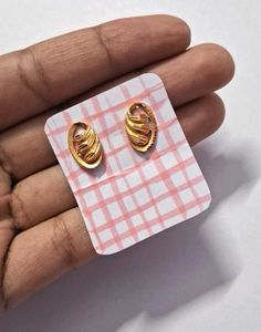 Gold Tone Oval Earrings