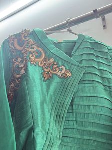 Anarkali  with dupatta Green