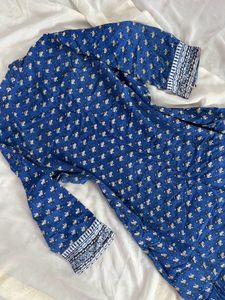 🌸 Blue Printed Kurta 🌸
