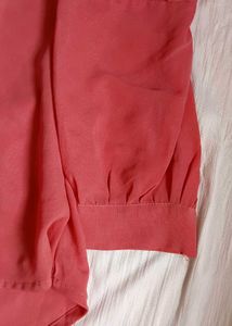 Elegant Coral Pink Georgette Top ✨️🎀