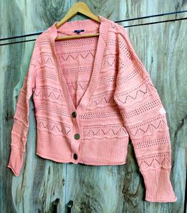 Peach Colour Designer Cardigan Size-40-42