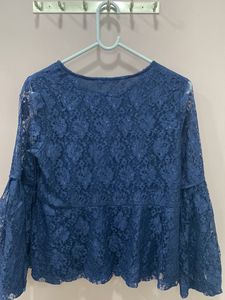 Women’s Navy Blue Lace Top