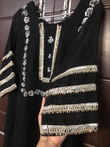 Black Dress with Trim Detail