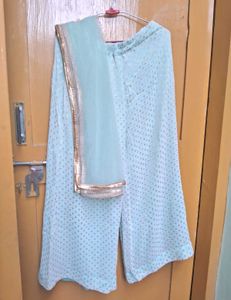 Embroidered Kurta Palazzo Set