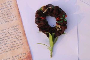Floral Brown Scrunchie Premium