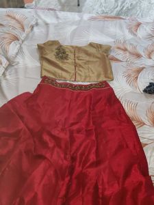 Red &amp; Gold Lehenga Choli