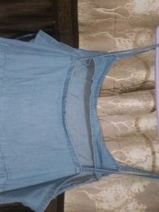 Chic Blue Denim Tiered Maxi Dress