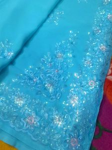 Price Drop ⬇️Micro Sequins Georgette Saree