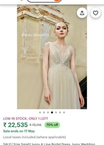 Elegant Tulle Evening Gown Silver New