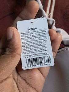 Miniso Pleated Half Moon Shoulder Bag 💜