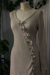 Ribbed Knit Maxi Dress with Bow Detail