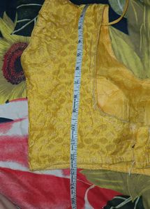Yellow Readymade Saree Blouse