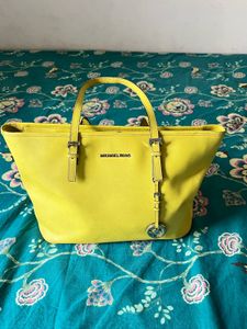 Authentic Michael Kors Lime Yellow Tote Bag