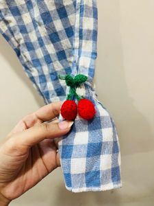Gingham Frill Trendy Pant