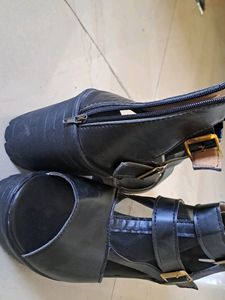 Women Black heels Net Boots