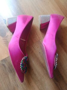 Pink Jeweled Heels