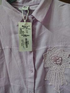 Lilac Embellished Button-Down Shirt