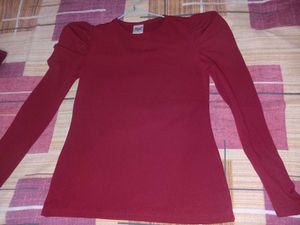 Burgundy Long Sleeve Top
