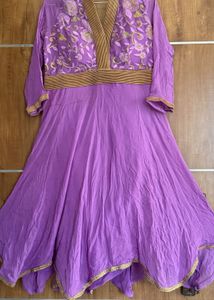 Purple Embroidered Anarkali Kurta
