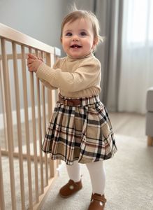 Plaid Skirt with Belt