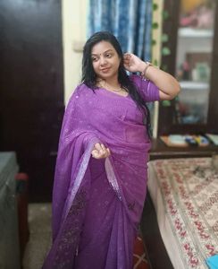 Purple Printed Saree