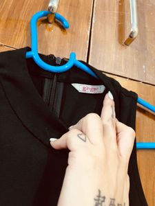 Sleek Black Midi Dress