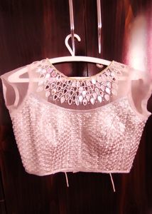 Beautiful Silver Party Wear Blouse