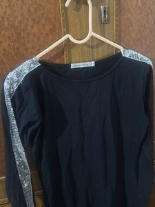 Black Dress with Sequin Sleeves