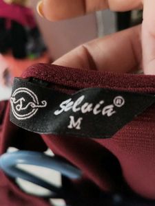 Elegant Maroon Ruffle Dress