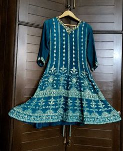 Women Green Silk Zari Embroidery Sharara Suit