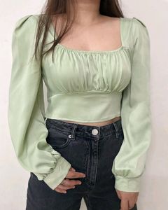 Ruched Satin Top